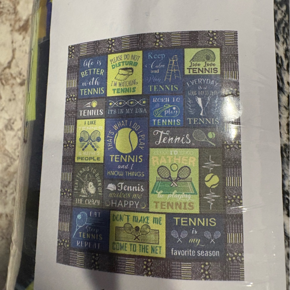 50” x 60” Tennis Themed Soft Blanket